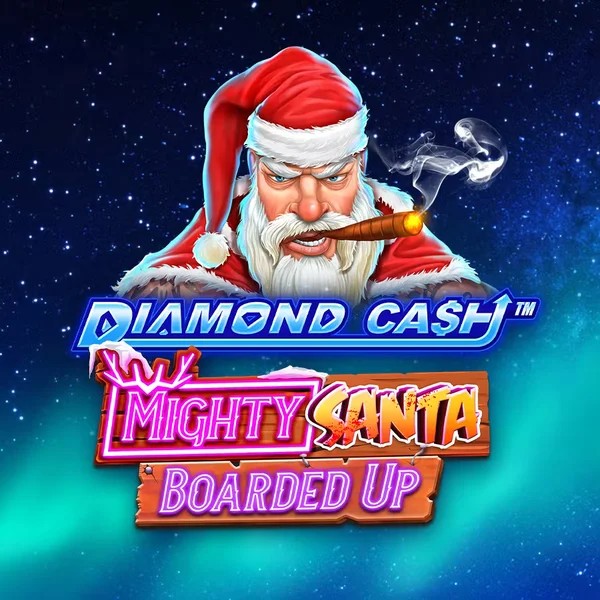 Official Slots logo: Diamond Cash Mighty Santa Boarded Up by Greentube at Happyjokers Casino